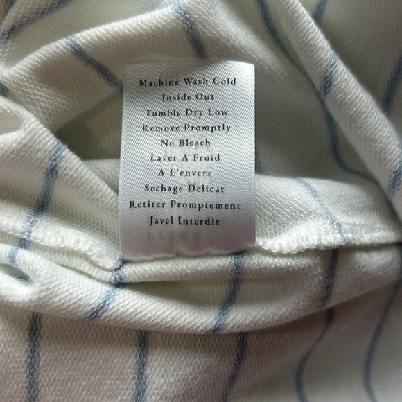 Frank and Eileen Tee Lab Oversized Continuous Sweatshirt White Blue Stripe S - Picture 9 of 13